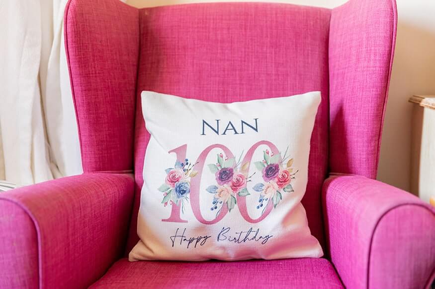 100th Birthday cushion 